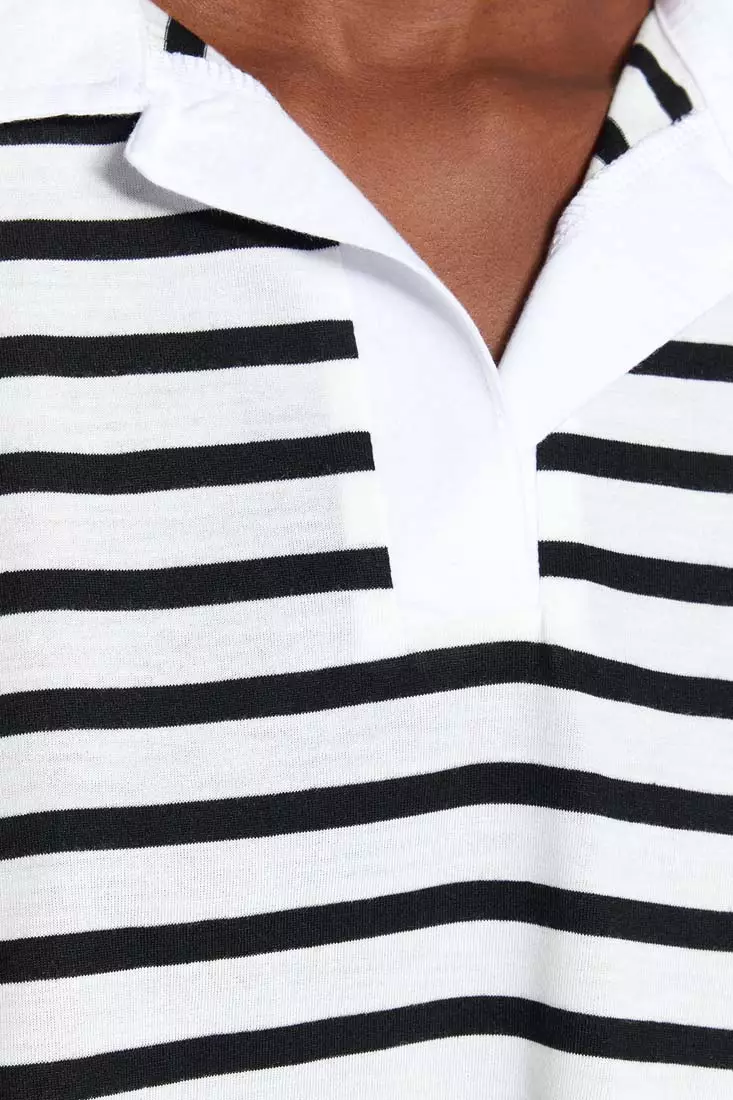Stripe Boxy Polo Shirt
