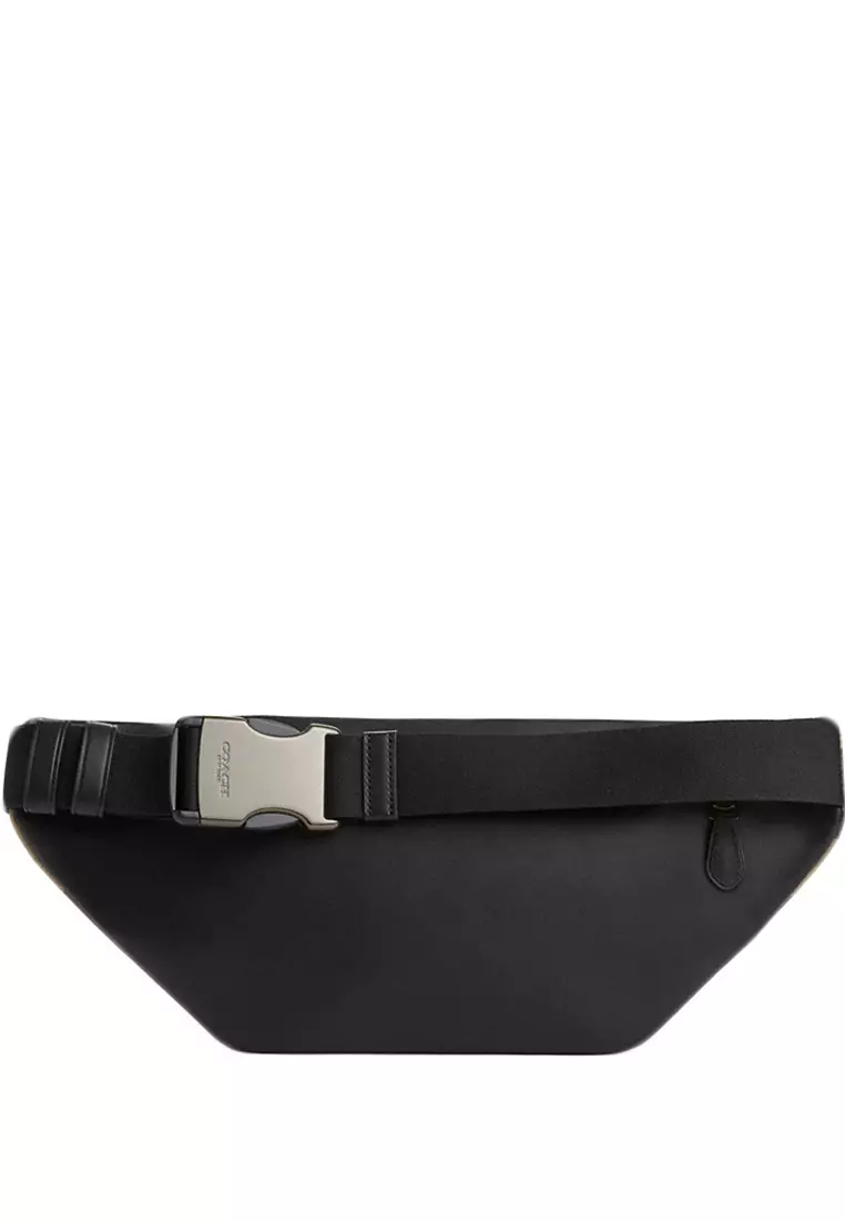 Mens Track Belt Bag In Signature Canvas With Camo Print - Green