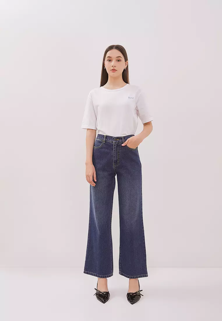 DUST Celana Baggy High Loose Jeans Sinra Blue Comfease (D.39134)