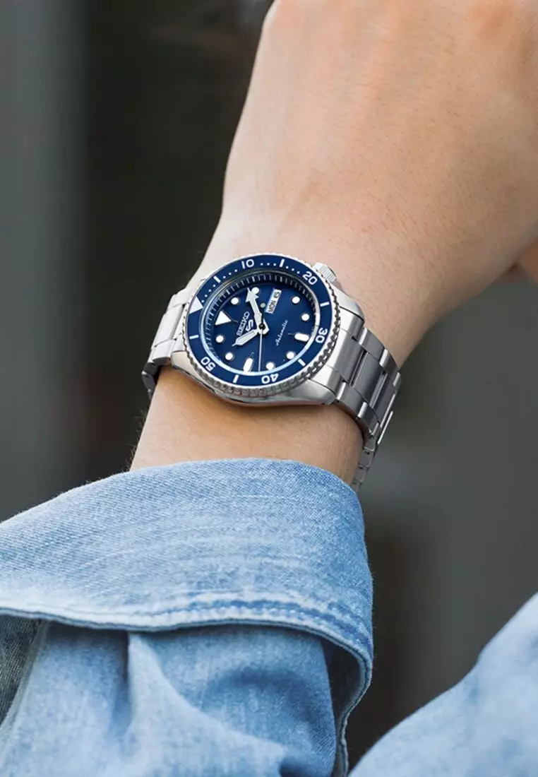 Superman SRPD51K1 Men's Automatic Watch with Blue Dial Stainless Steel  Bracelet