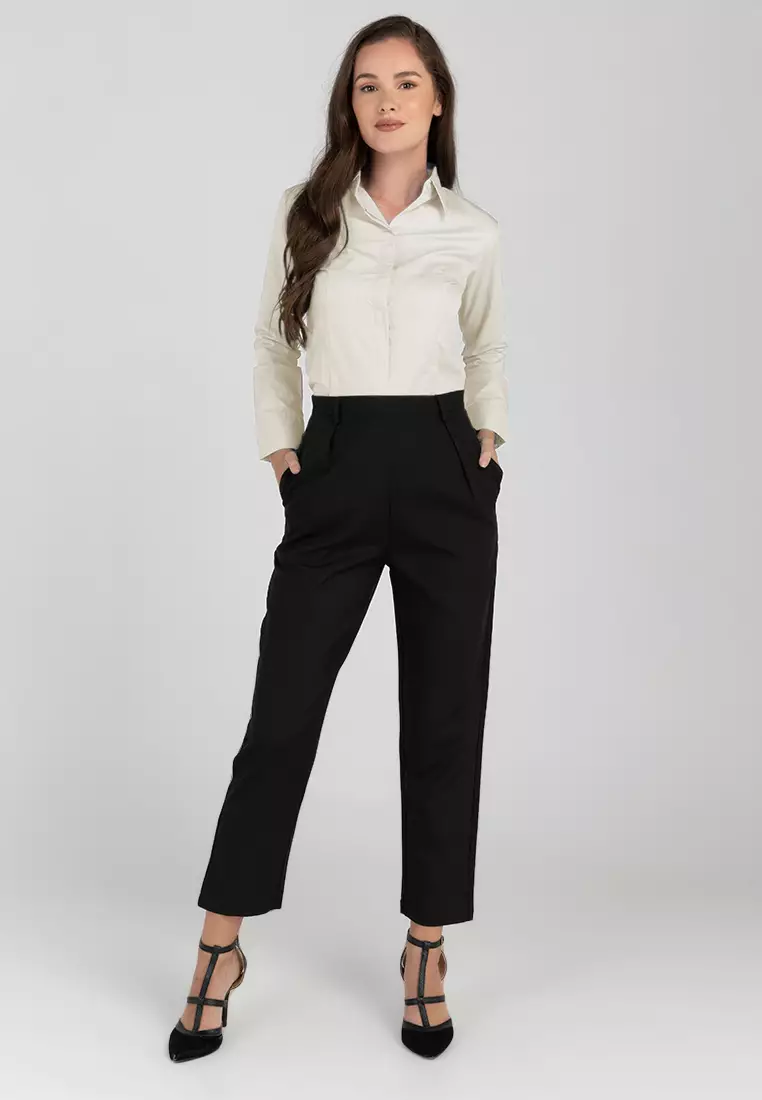 Della Long Sleeve Button Down Office Blouse