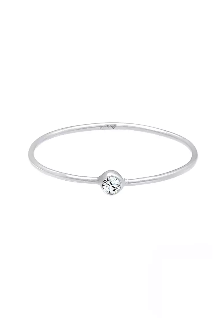 Ring Solitaire Stacking Embellished with Crystals by Swarovski®