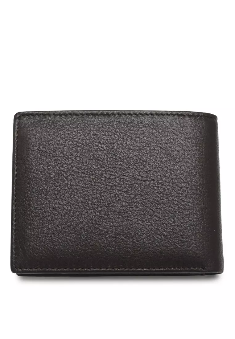 Men's Genuine Leather RFID Short Wallet - Brown