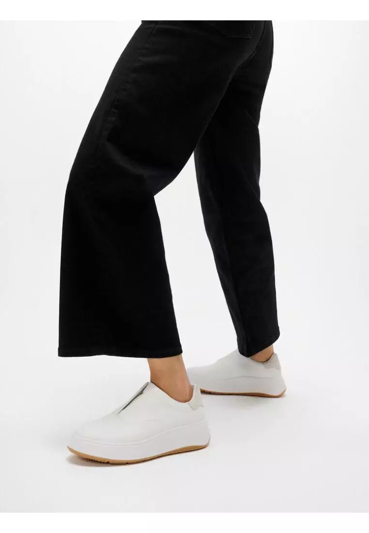 F-Mode Tumbled-Leather Laceless Sneakers