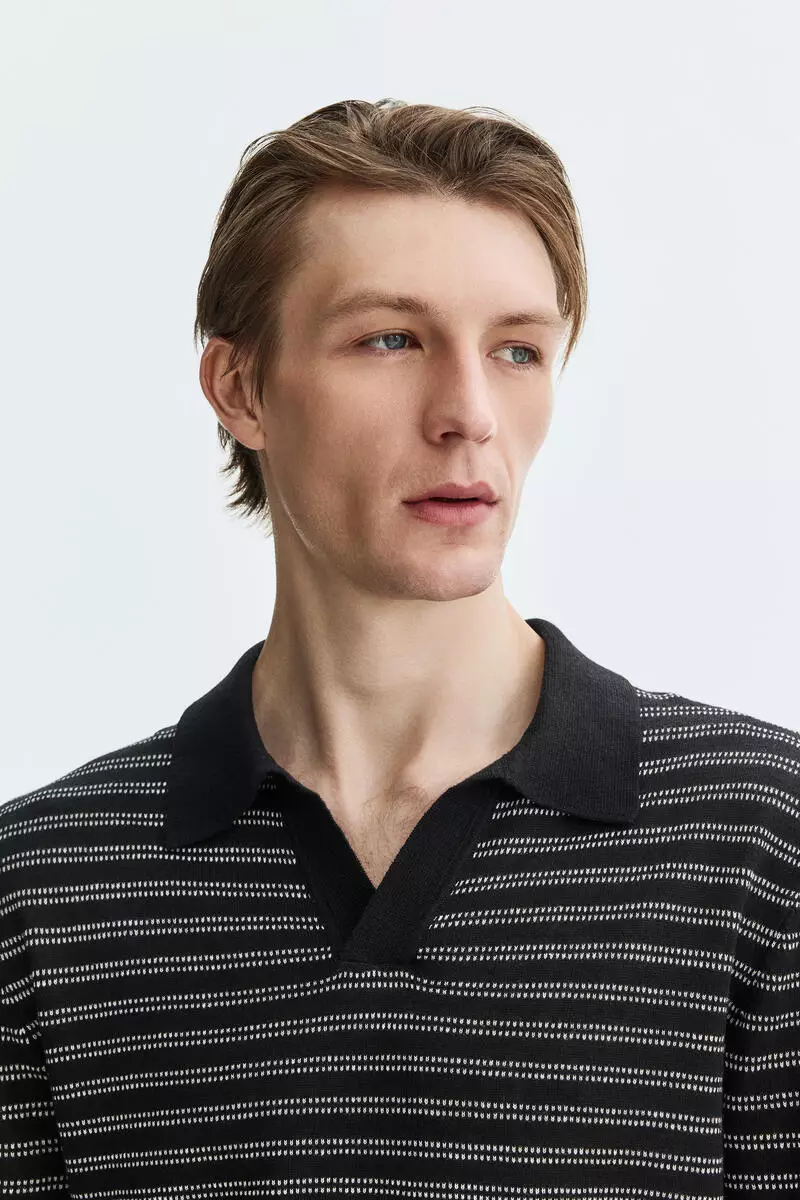 Regular Fit Linen-blend polo shirt