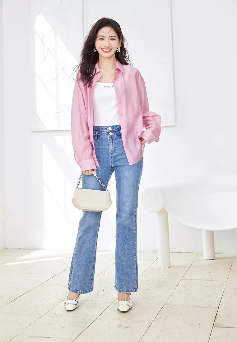 Plain Long Sleeve Smart Casual Shirt