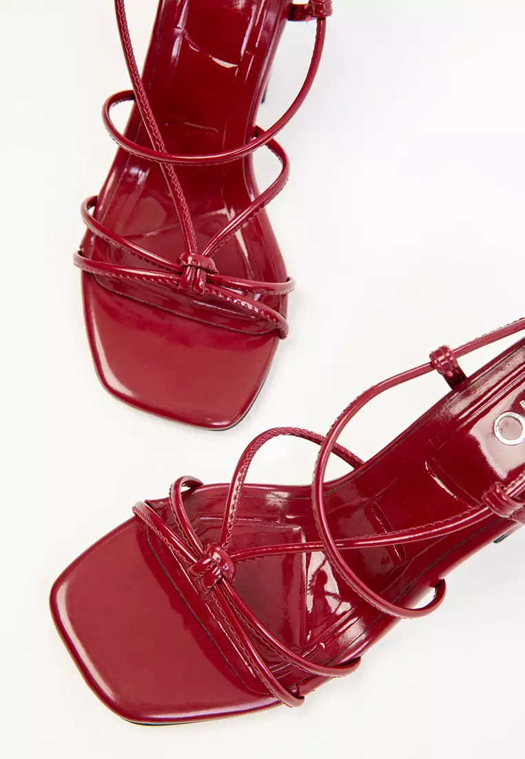 Claret Red Patent Leather Women's Classic Heeled Shoes 20324