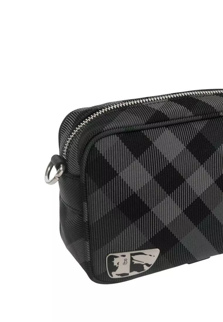 ショルダーバッグ BURBERRY GRID PHONE BAG Grid Crossbody Bag in Charcoal - Men | Burberry® Official