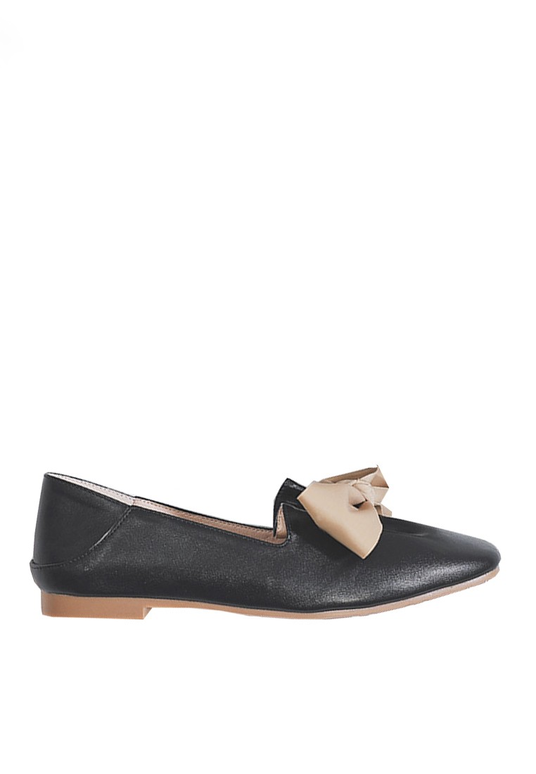 VANSA Stylish Microfiber Leather Bow Flats Shoes VSW-FFS5