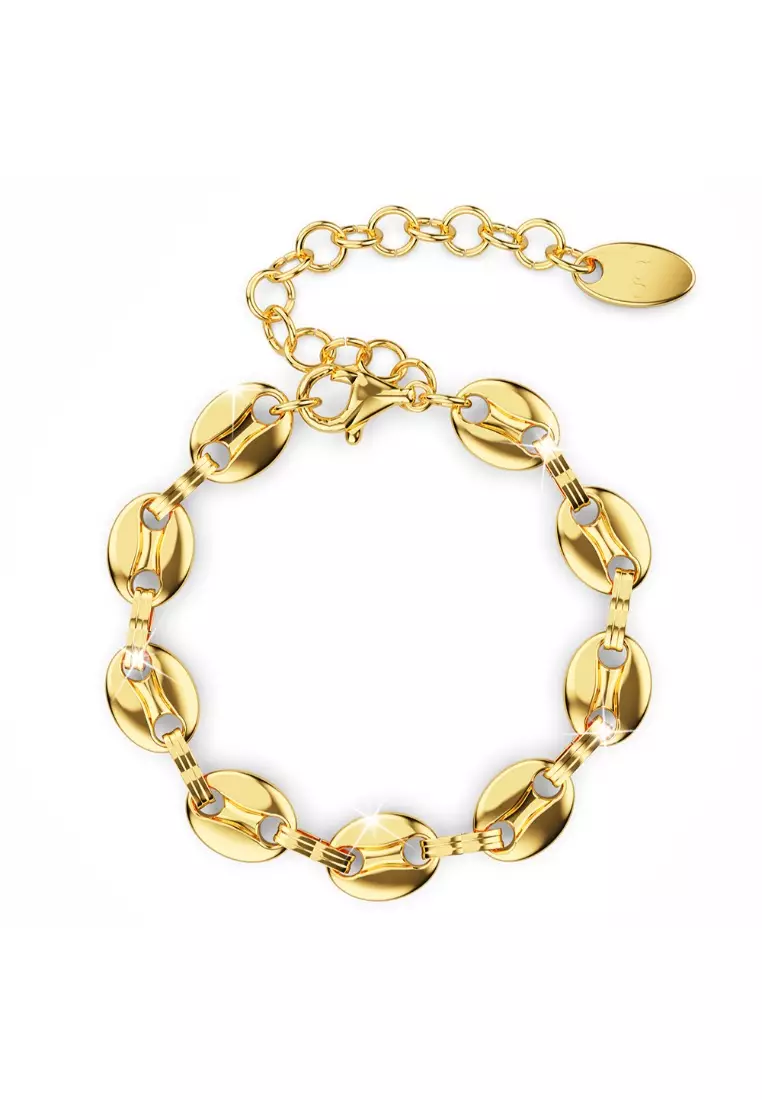 Interlocking Anchor Link Bracelet in Gold - 8mm