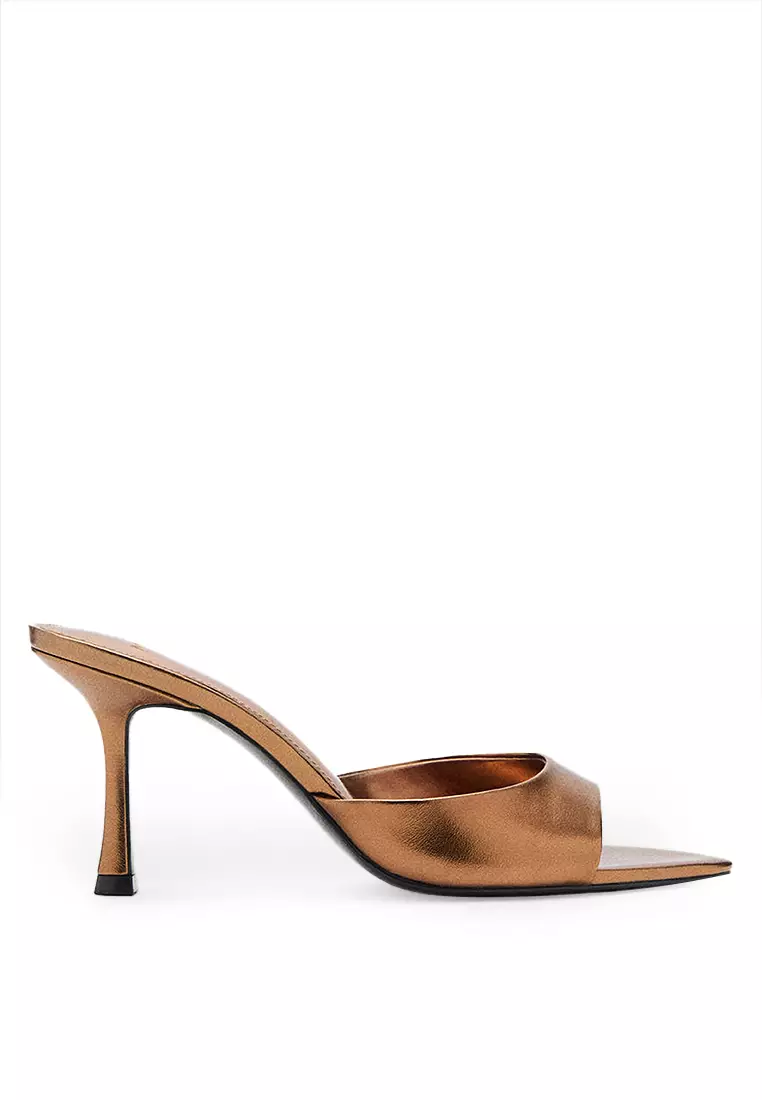 Discount on Mango  shoes - SKU: Metallic Effect Slingback Sandals