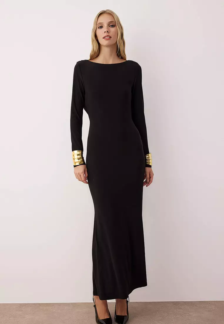 Buy Trendyol Black Plain Knit Sandy Maxi Unlined Graduation/Prom Dress 2026  Online | ZALORA Philippines