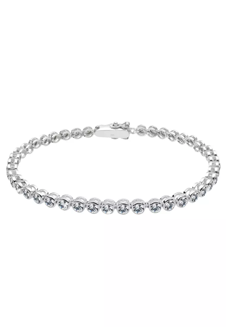 Gelang Perhiasan Perak 925 Wanita Elegant Minimalist Crystals