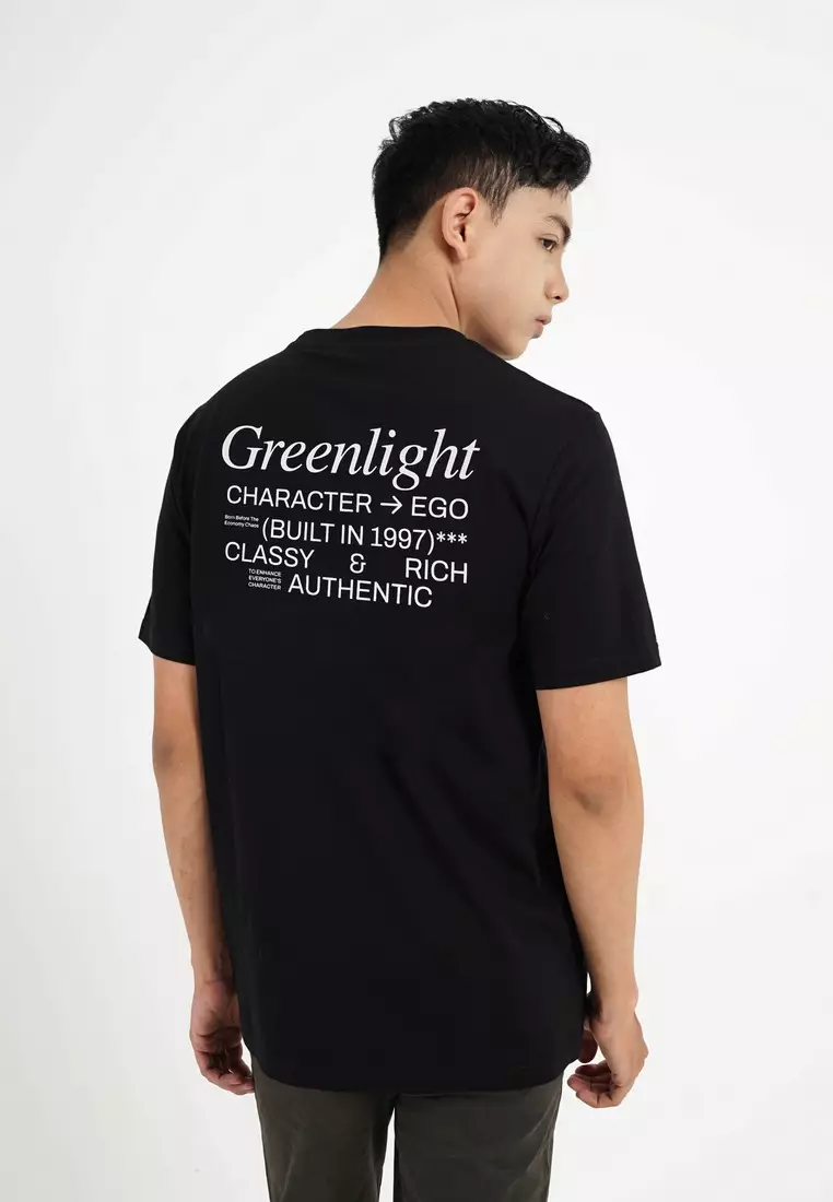 Greenlight Men's T-Shirt Short Sleeve Regular Fit Cotton Logo Script Anda OL-C361124