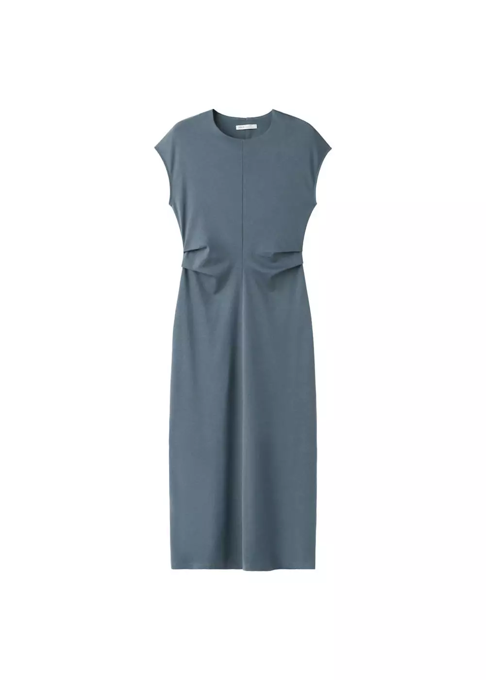 Gaun midi dengan detail drape