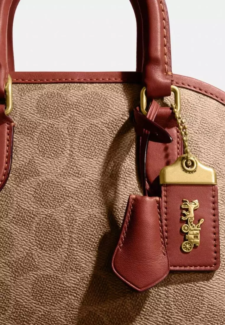 Coach Revel Bag In Signature Canvas Tan Rust