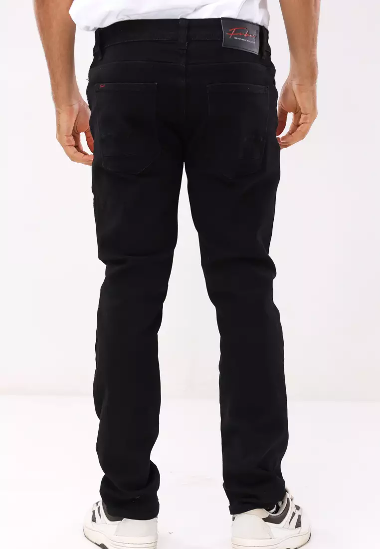 Denim Long Pants Slim Tapered Fit Stretch