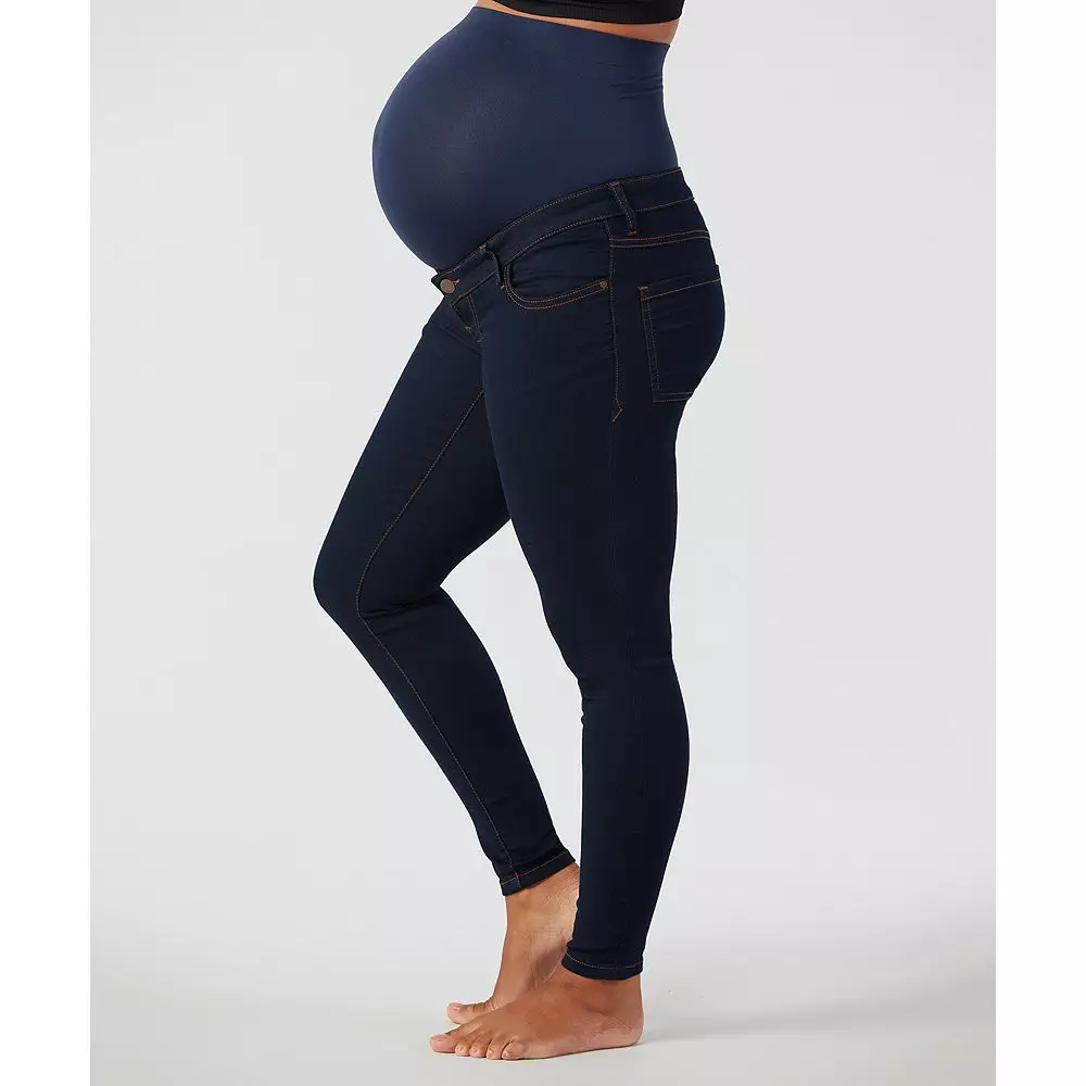 Mothercare Dark Indigo Skinny Over The Bump Maternity Jeans 16L32 -Jeans Wanita (Biru)