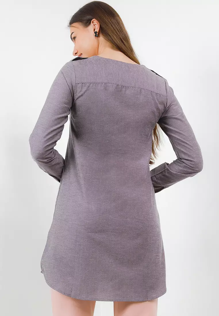 Kalin Long Top In Brown