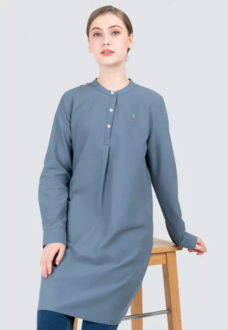 Polo Haus - Women’s Oxford Long Sleeve Shirt Dress WBSD002
