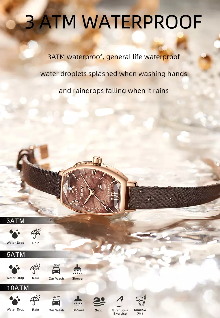 Jam Tangan Wanita Anti Air Jam Wanita Original Kulit Kuarsa Mode Anggun Jam Tangan Cewek AllBrown