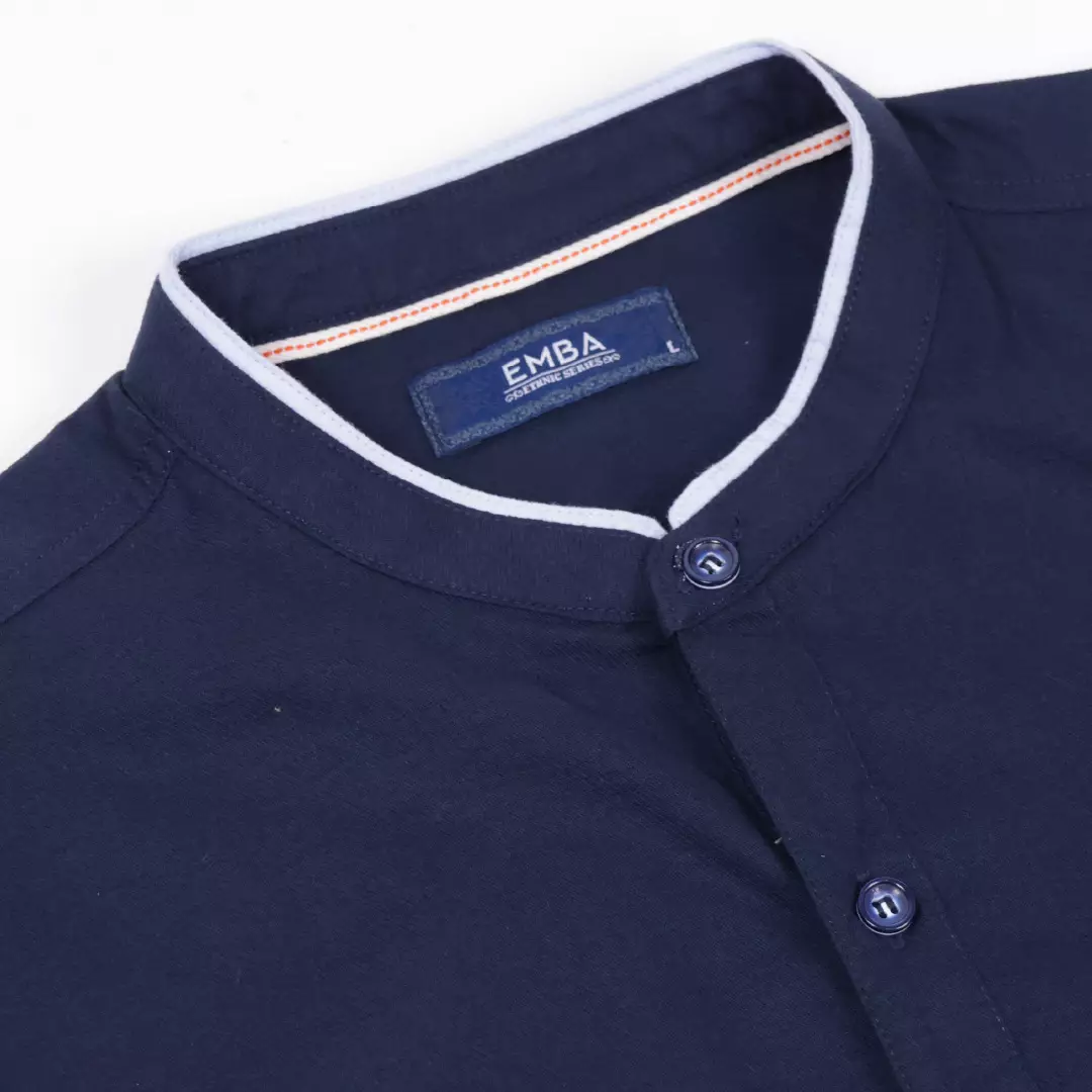 Emba Denim - Rumi One Kemeja Koko Pria Lengan Panjang Regular Navy