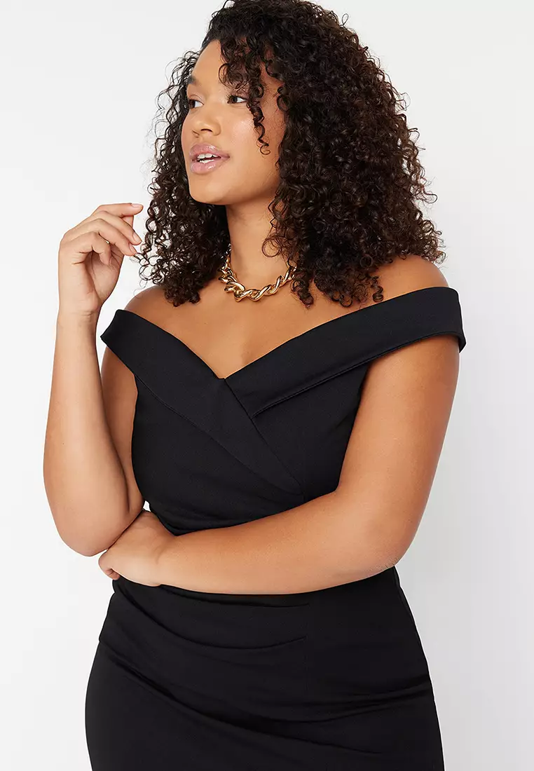 Plus Size Fitted Shirred Dress