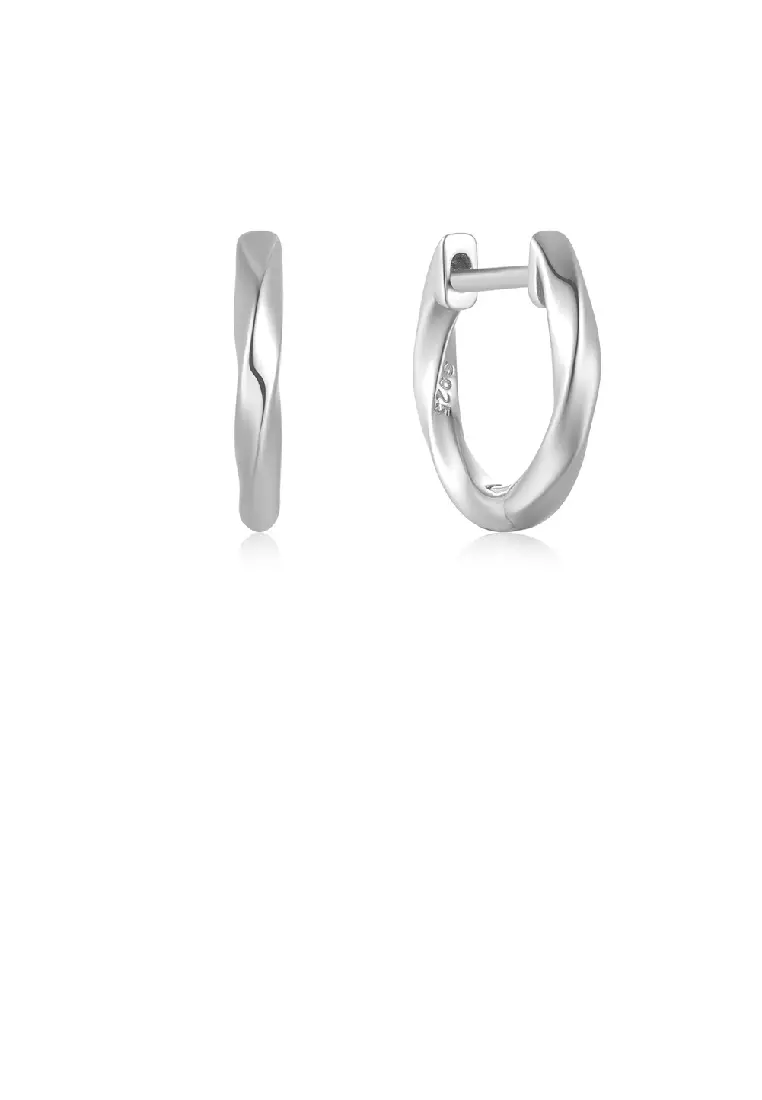 Geometric hoop shop earrings silver