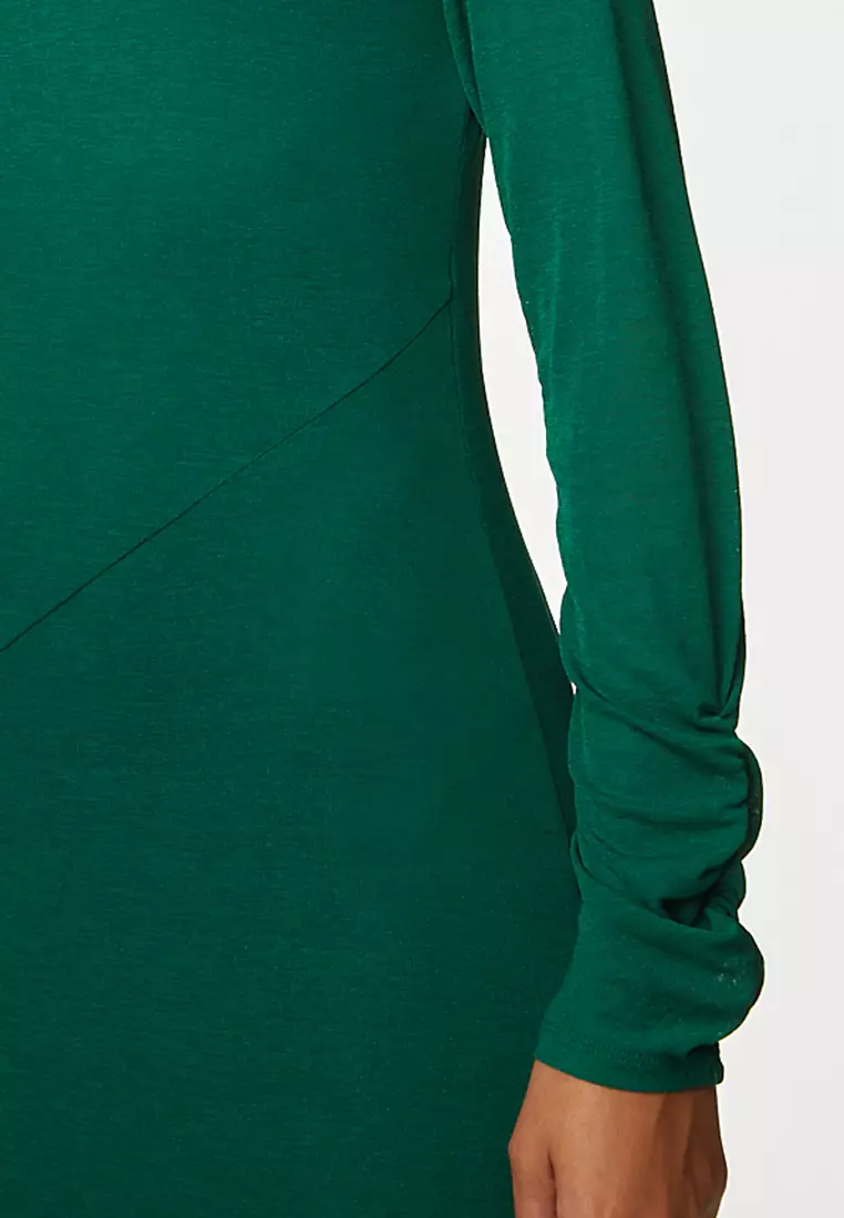 Mesh Jersey Midi Column Dress