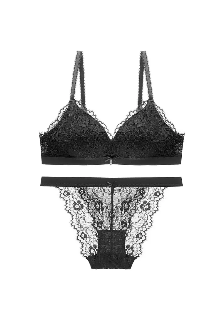 Ensemble Femme 2 Pièces Black Matching Bra and Panty Sets for