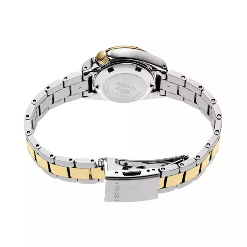 Jam Tangan Wanita Seiko 5 Sports SRE004K1 SKX Sports Style Automatic White Dial Dual Tone Stainless Steel Strap