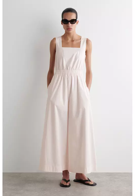 GATHERED OPEN-BACK JUMPSUIT