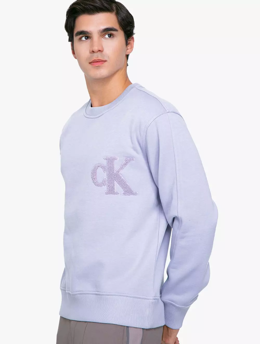 Calvin Klein Jeans - Terry Logo Crewneck Sweatshirt - Purple - purple