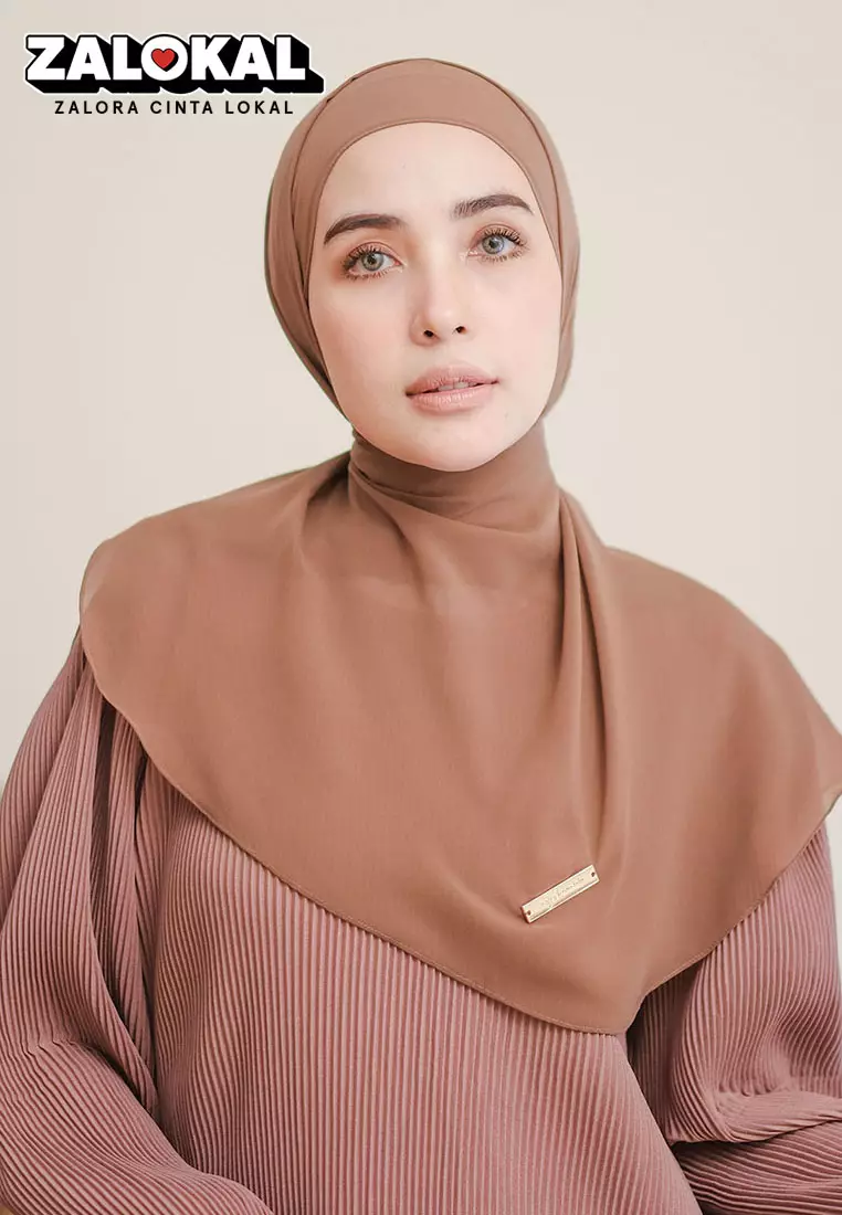 Ovel Shawl (Pashmina Oval Lozy x Hamidah) Dark Brown