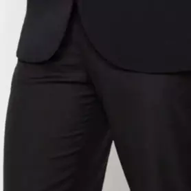 Lawell Celana Pria Formal warna Jet Black | Motif Salur Halus Elegan | Premium Polyester Stretch | TRISTAN