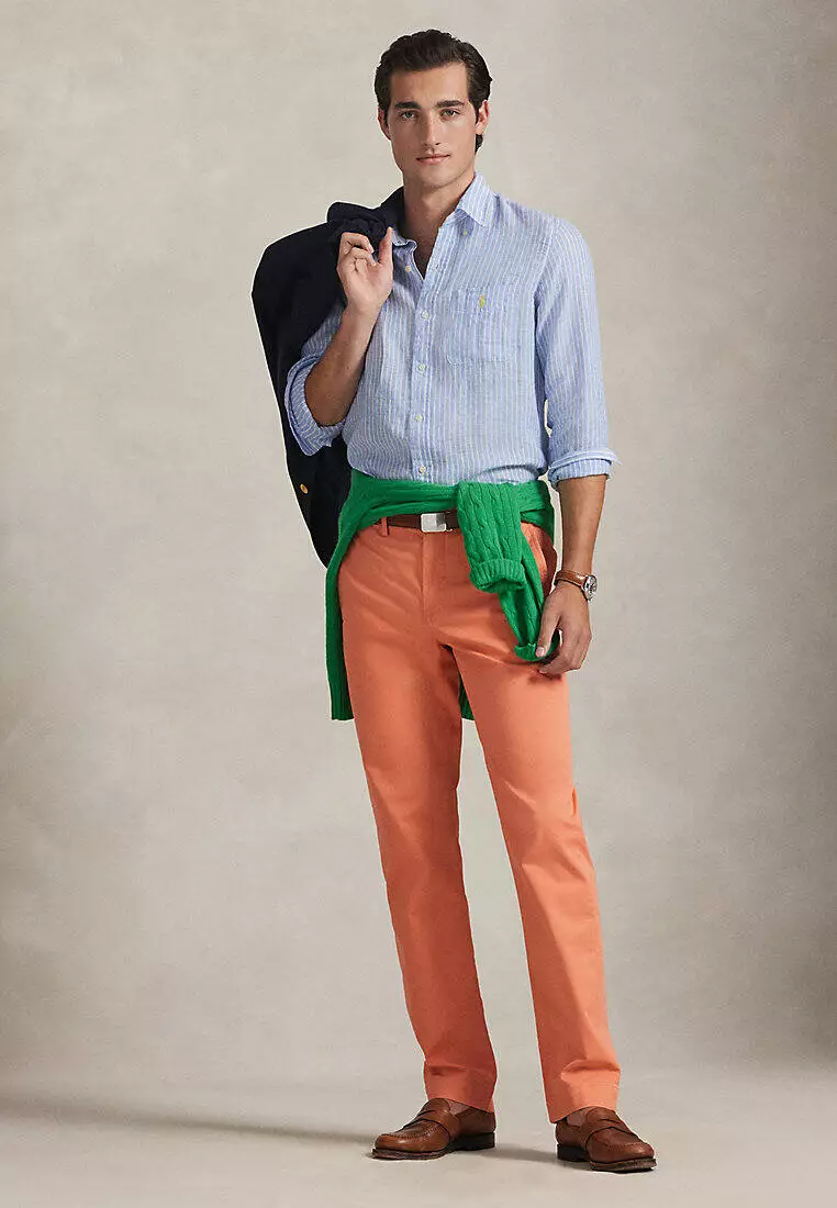 Classic Fit Striped Linen Shirt