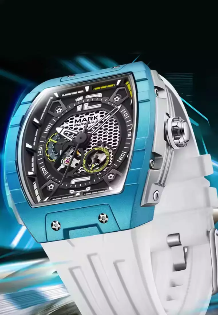 Unisex Automatic Stainless Steel Watch, 46mm, Rubber Strap