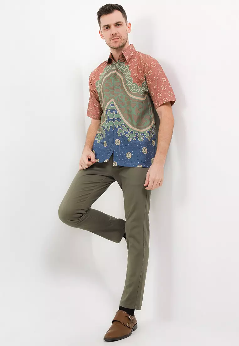 Gulali Kemeja Batik Premium Pria Casual Modern Lengan Pendek