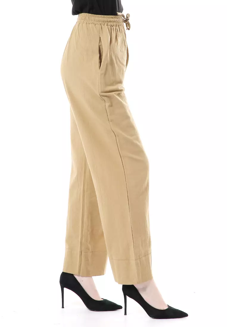 Farah Cullote Pants Design Simple Casual Relaxed Fit - Brown