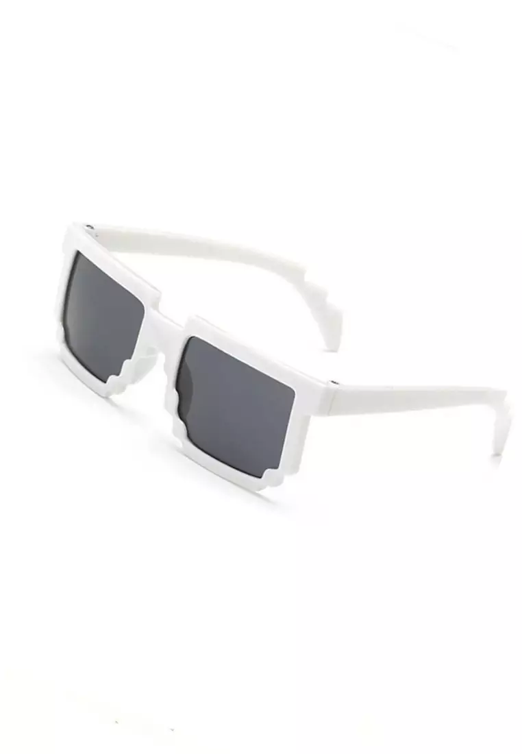 Ulrico Kacamata Model Pixel Minecraft Mosaics Unisex UV400 For Kids Material Plastic ORIGINAL - White