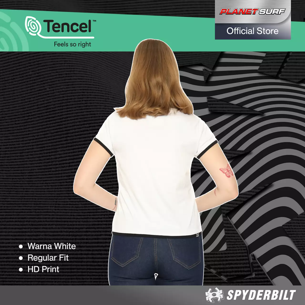Spyderbilt Kaos Lengan Pendek Wanita Channie Tencel Ladies Tee Planet Surf