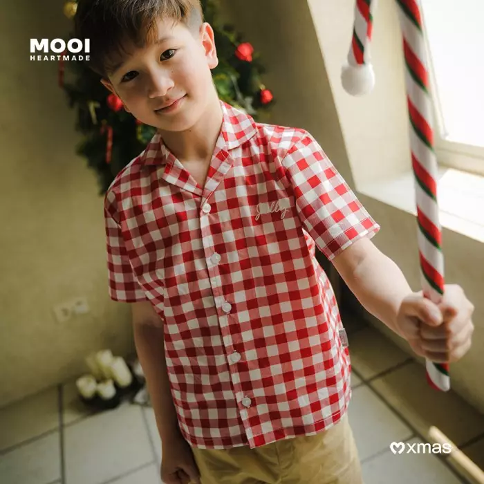 Mooi Kemeja Anak Laki - Laki Christmas Collection Gama Shirt - Deep Navy