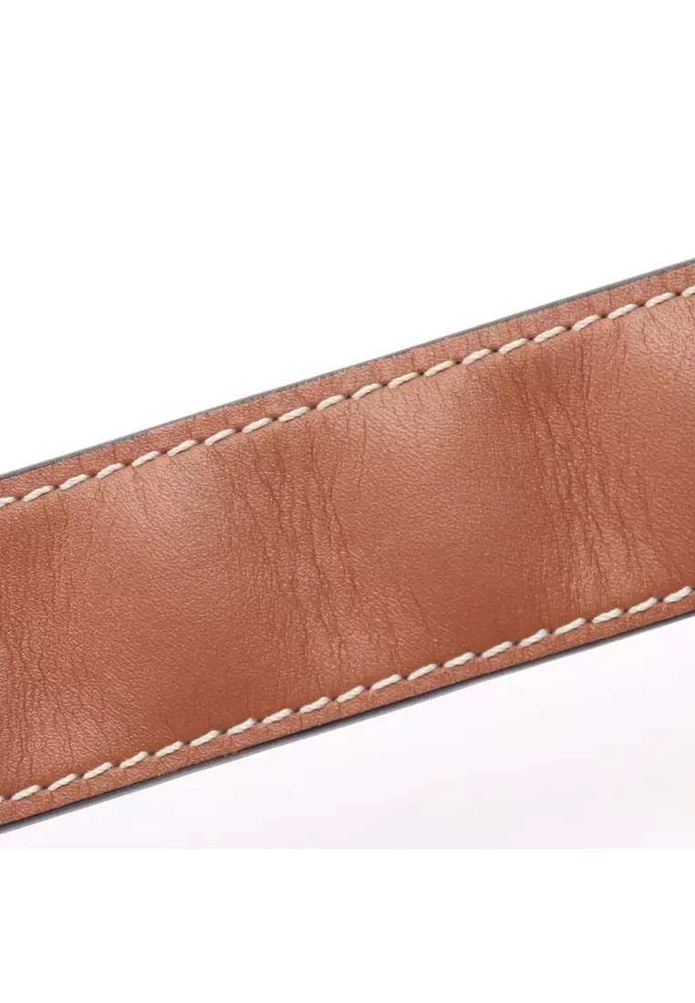 Pre-Loved LOEWE Anagram Slap Small bracelet leather Brown