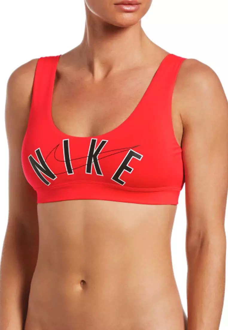 Nike Swim Women s Multi Logo Scoop Neck Bikini Top