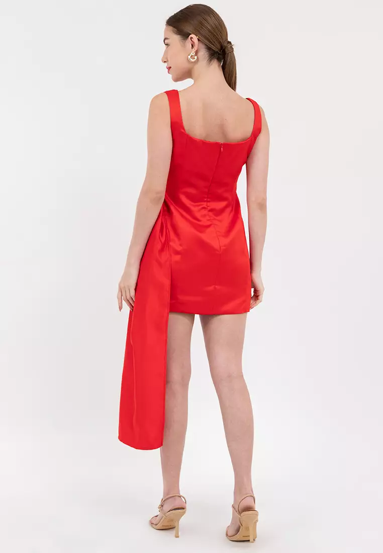 Kingsley Squareneck Satin Mini Dress