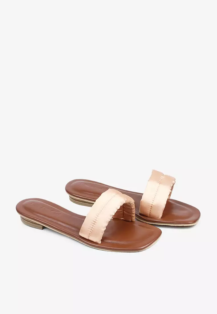 Puffy Slide Sandals Alba Caramel