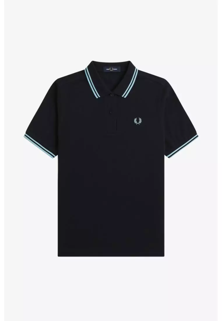 Fred Perry G3600 Twin Tipped Fred Perry Shirt (Navy / Mint Blue / Mint Blue)