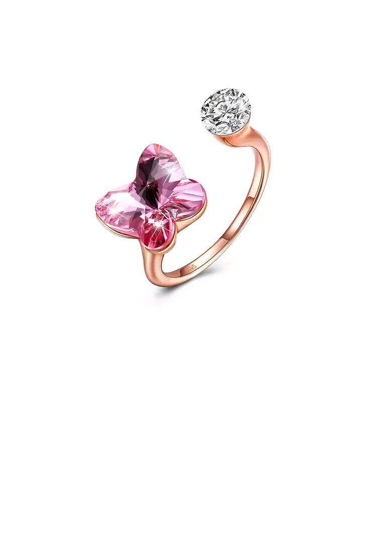 ZAFITI 925 Sterling Silve Rose Gold Plated Elegant Romantic Sweet Pink ...