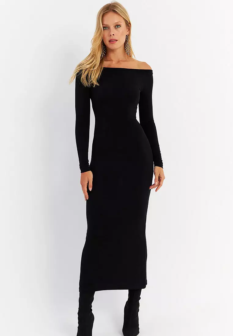 sachin and babi light blue dress Buy EDC Women Long Sleeve Plain Casual Midi Dress, Black Online main image 0