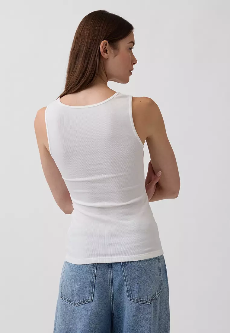 Ribbed Logo Tank Top